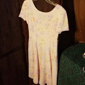 Pink floral midi dress size 8 Talbots